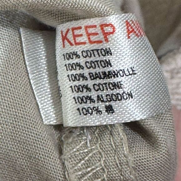 Free People Khaki Oversized Shirt Dress TieBack 100% Cotton Tunic Mini Lagenlook - Picture 5 of 8